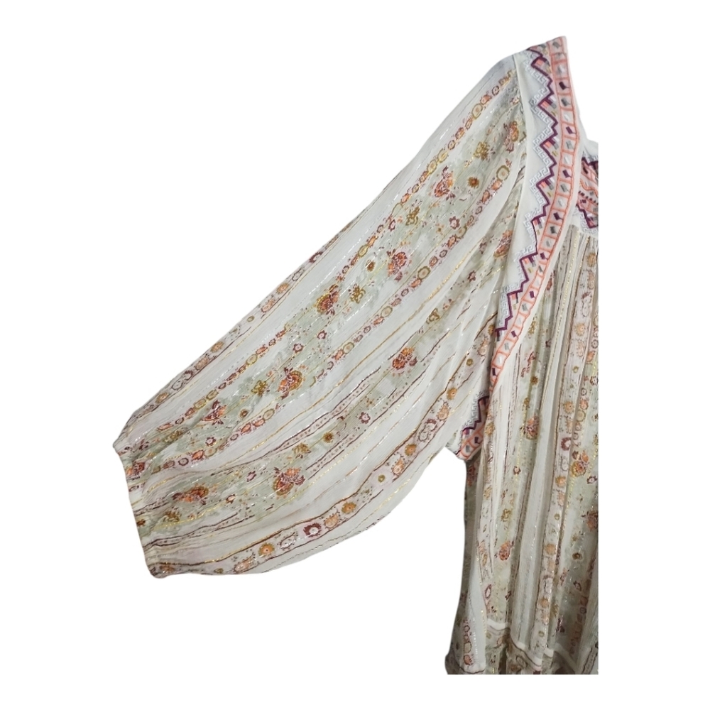 Free People Dance Magic Embroidered Yoke Flowy Boho Festival Hippie Tunic L - Picture 8 of 12